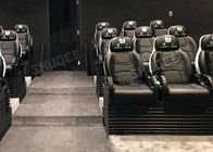 Aesthetic Genuine Leather Mobile 5D Cinema Three Seats In A Set For Amusement Park