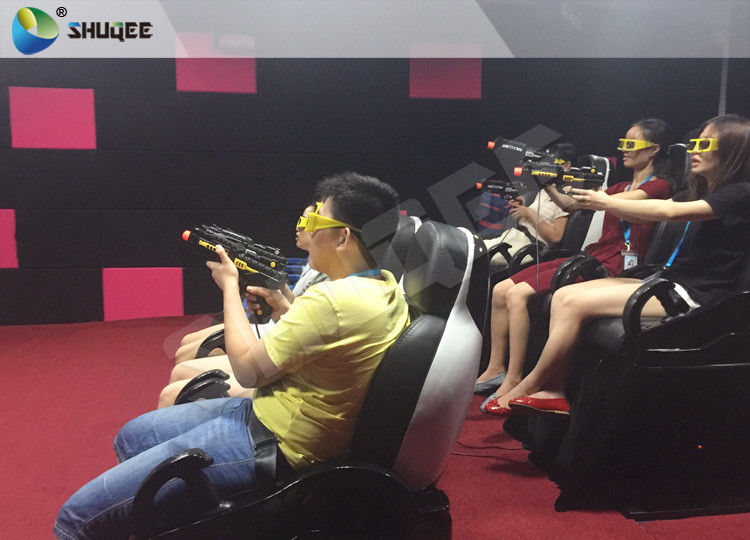 China Interactive Shooting Game 7D Cinema Equipment Simulator Motion Seats With Cabin Box factory