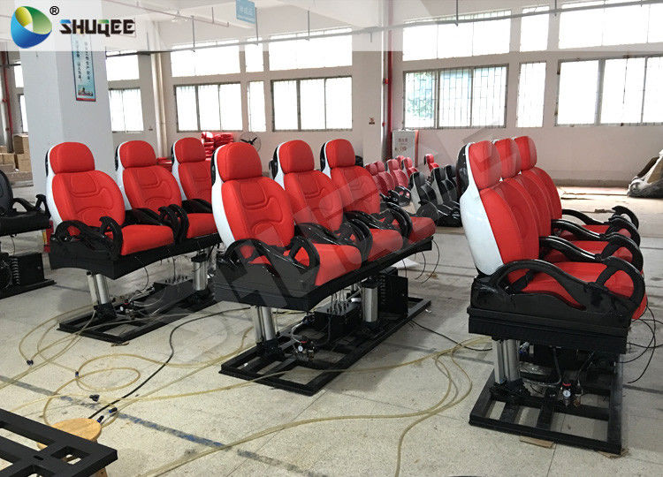 China Red Luxury 3DOF 5 D Movie Theater With Left Right Front Back Movement For Amusement factory
