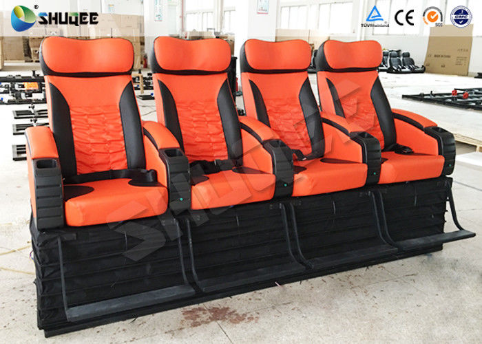 2 Years Warranty 4D Motion Theatre 3 Seat Red Color Motion Rides Electric System 2
