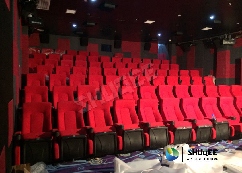 Red 3D Movie Cinema / Movie Theatre Seats With Vibration System CE Approval 1