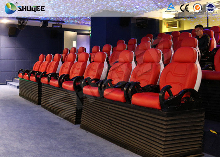 China Fiber Glass Ride Experience 5D Movie Theater Simulator System With Red Chair factory