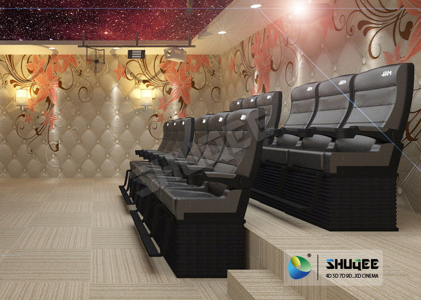 Luxury Motion Chair 5 Seats 4D Cinema System With Spray Air / Vibration 0