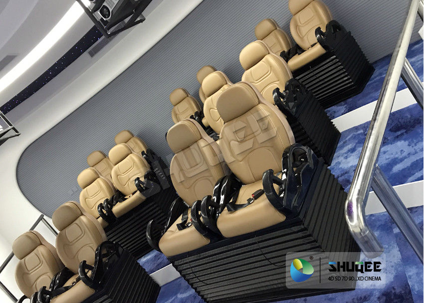 China Flight / Roller Coaster / Dinosaur Simulator 5D Movie Theater With Pneumatic Motion Chair factory