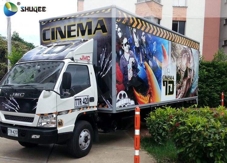 China Columbia Professional Mobile 5D Cinema Experience , Exiciting Car Cinema With Special Effects factory