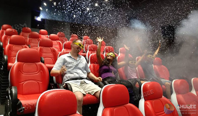 Luxury Red 3 Seats 4D Motion Theater Seating With One 3DOF Platform 2