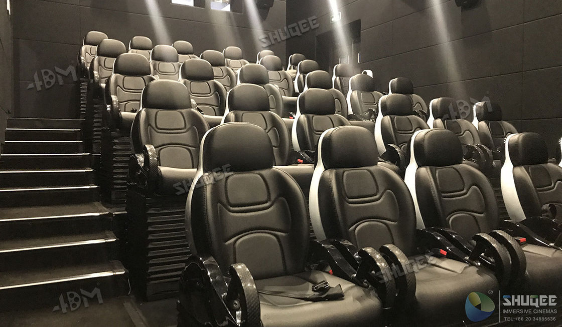 China Glittering Adventure Motion Electric Mobile 5D Cinema With Fiber Glass Material factory