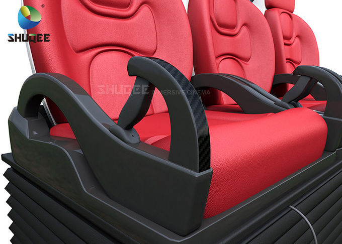 Luxury Red 3 Seats 4D Motion Theater Seating With One 3DOF Platform 1