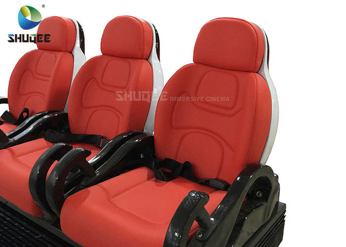 Luxury Red 3 Seats 4D Motion Theater Seating With One 3DOF Platform 0