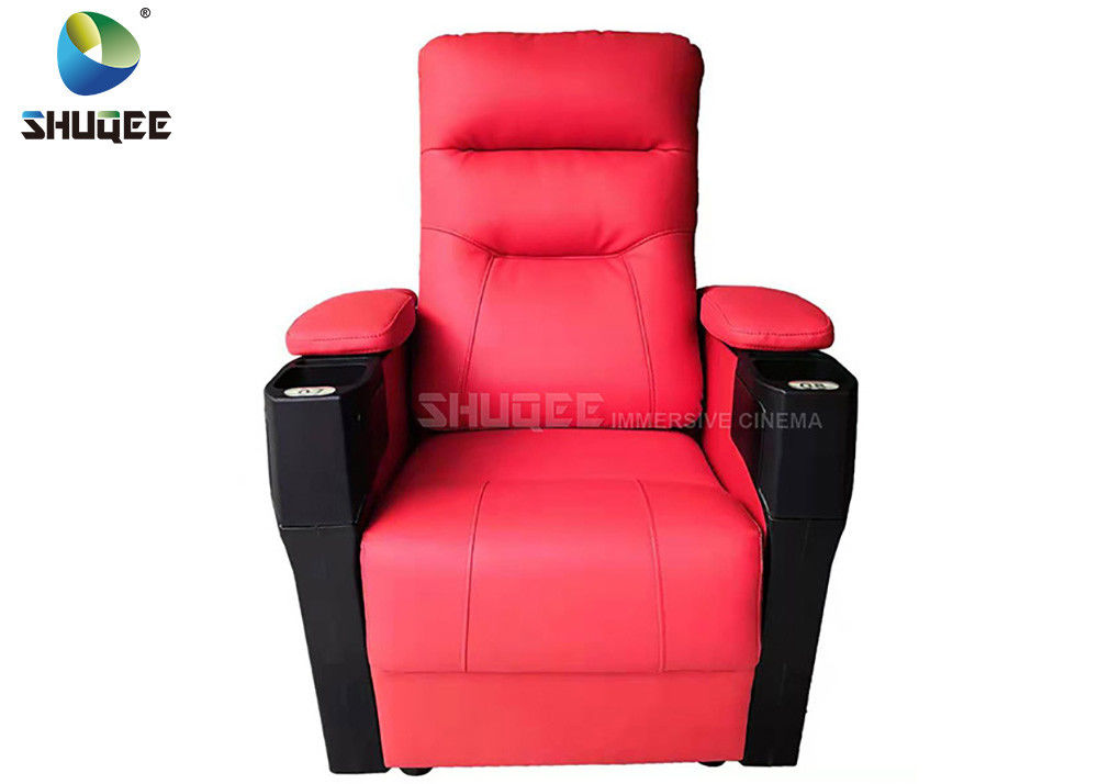 China Red 3D Cinema Sofa Of Vip Cinema Seating Cloth Art Material Sigle Capacity factory