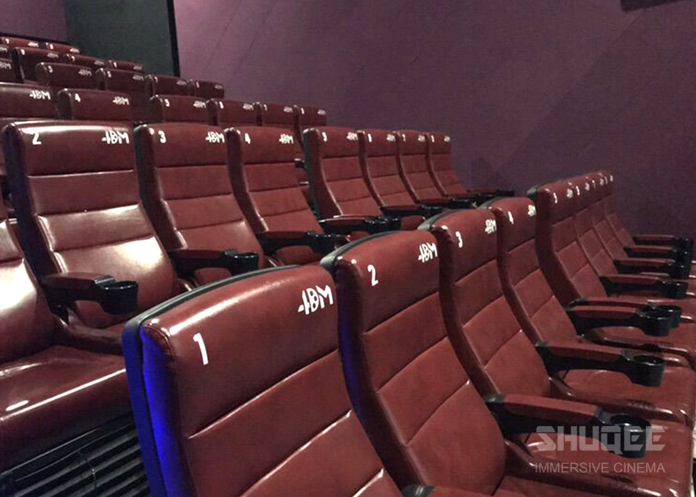 12 HZ Vibration Rate Comfortable Red Cinema Seats in Special Effects With Cup Holder