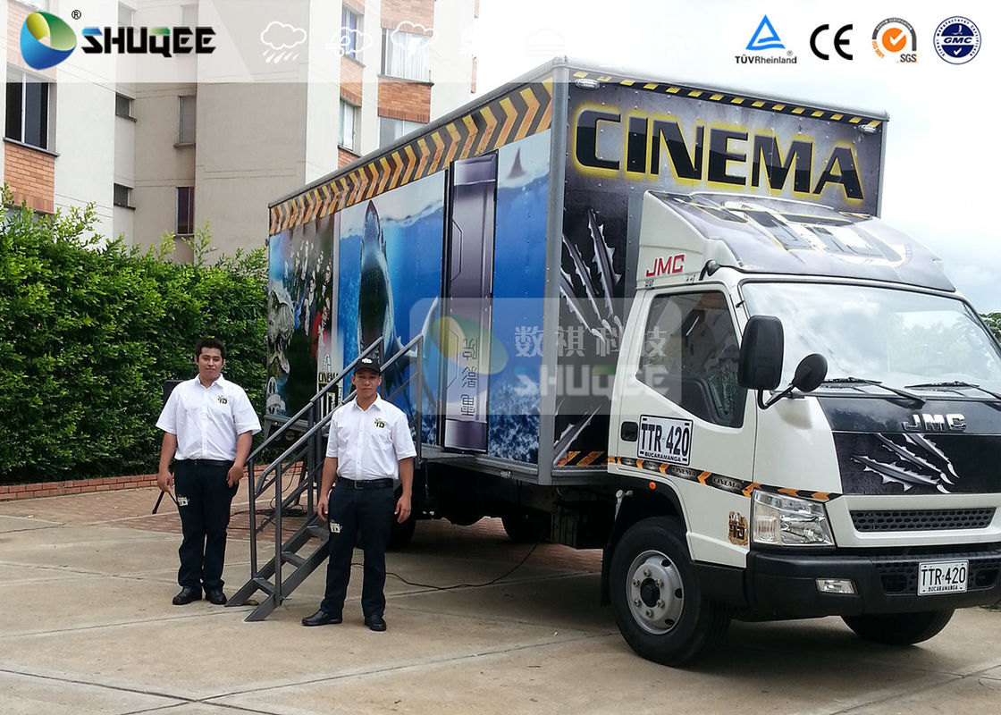 China Truck Mobile 7D Movie Theater Motion Cinema Simulator With Wonderful Special Effect factory