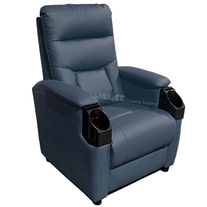 Leather Home Movie Theater Seats VIP Sofa With Tilting Cup Holder 2