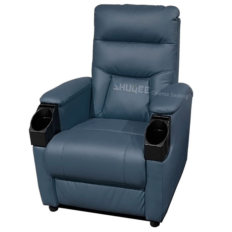 Leather Home Movie Theater Seats VIP Sofa With Tilting Cup Holder 1
