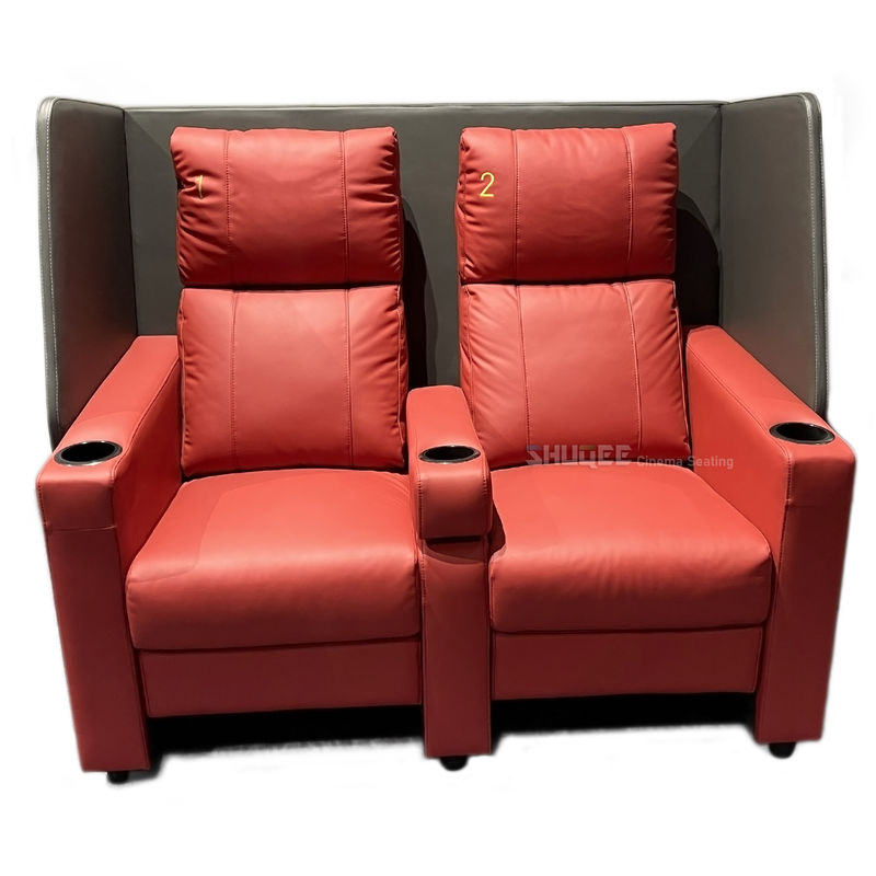 China Red VIP Leather Cinema Sofa Retro Soft Movie Theater Seats SQ-M884 factory