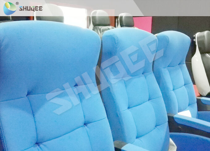 Blue 4D Cinema Motion Seats Leather Movie Chairs Pneumatic or Electronic Effects 3