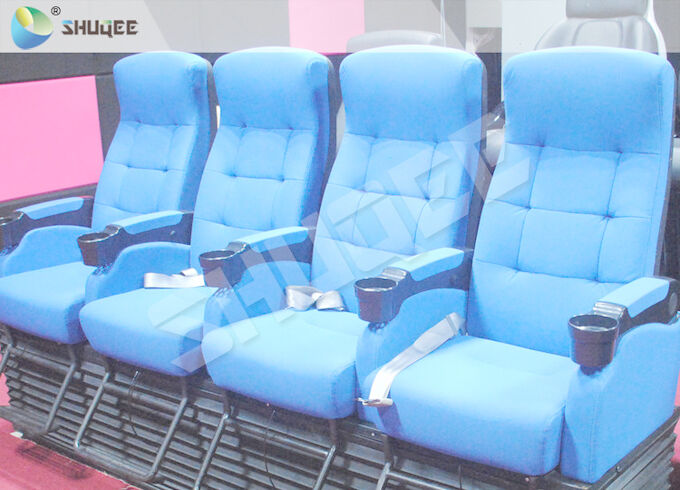 Blue 4D Cinema Motion Seats Leather Movie Chairs Pneumatic or Electronic Effects 1