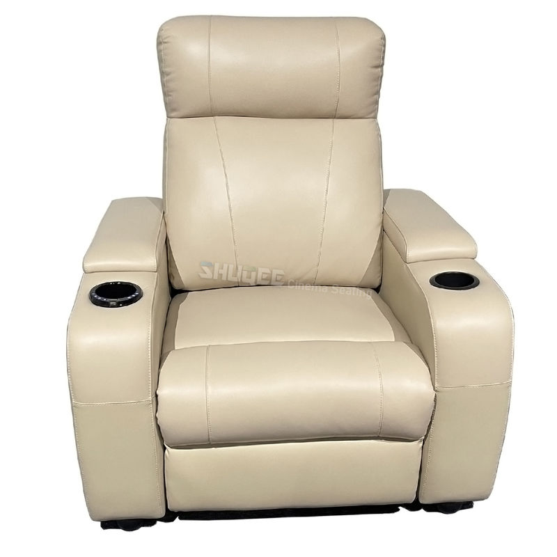 Luxury Synthetic Leather Theater Seating VIP Cinema Sofa With Cup Holder