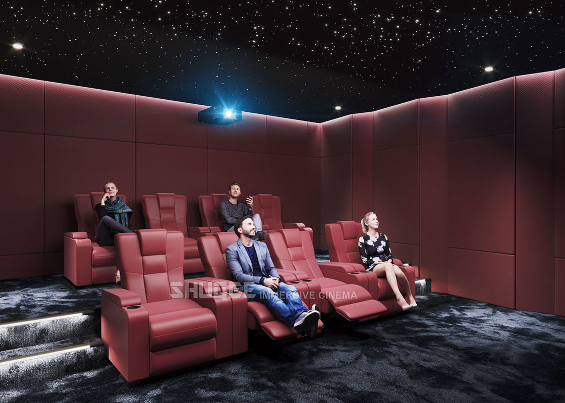 Red Electric  Leather Cinema Sofa  For Home  Cinema System With Screen / Speaker/ Projector