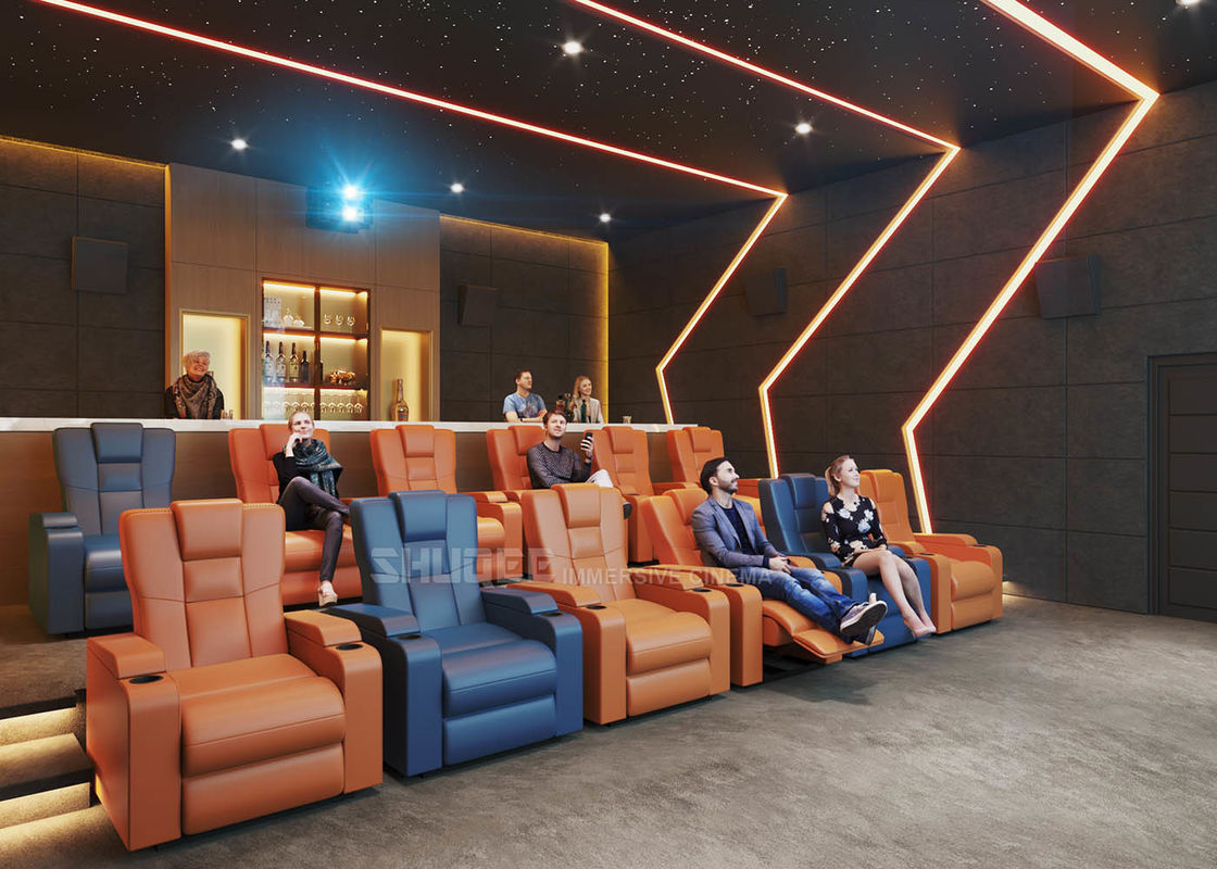 Customize Electric Recliner Leather Sofa Home Cinema System With Projector / Speaker