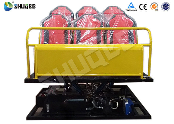 China 6 Seats Yellow 6-DOF Hydraulic Platform Type 7D Cinema System All the equipment factory