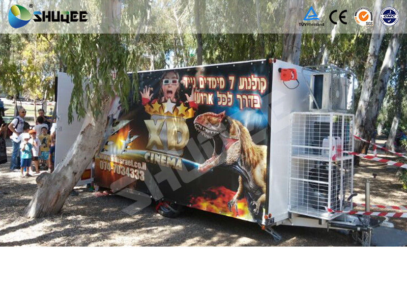 China Convenient Mobile Trailer 5D Movie Theater , Genuine Leather Motion Cinema Chair factory