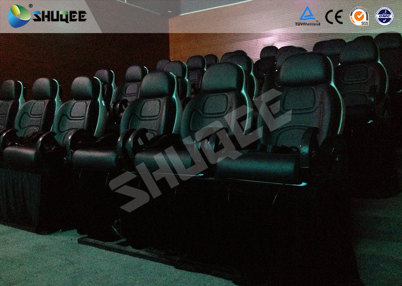 Home Cinema Motion Theater Seats , Balck Genuine Leather /  fiberglass Of  Motion Chair 0
