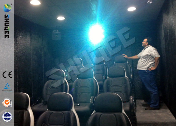 China 9 Seats Mobile Movie Theater Black With Metal Flat Screen factory