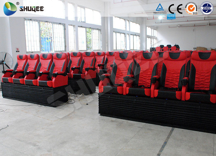 China Customized Red Blue 4D Motion Chair Theater Snow Bubble Rain Special Effects factory