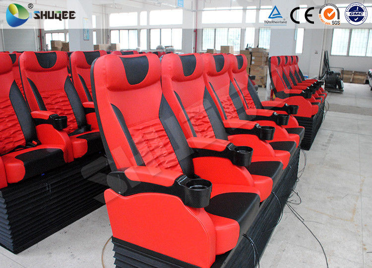 China Stackable Imax Movie Theater Electronic 4DM  Motion Chair Red 4 Seats Per Set factory