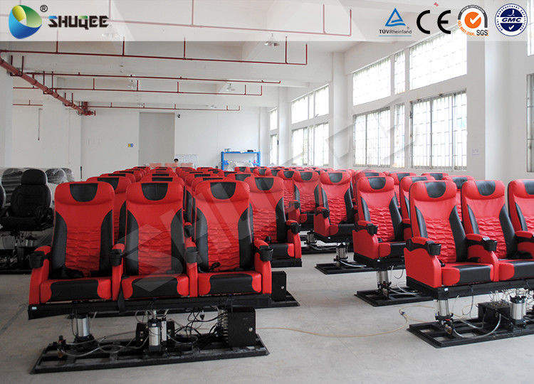 China Red 4D Movie Theater Leather Motion Chair With Footrest And Cup Holder factory