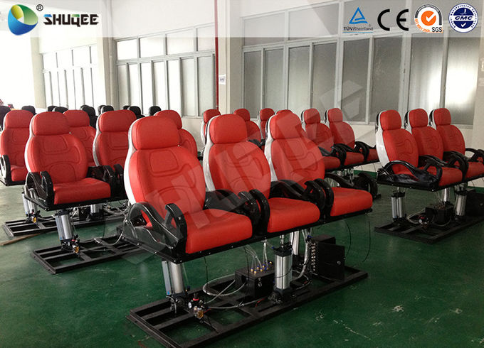Red / White 5D Movie Theater Seats With Large Screen And 7.1 Audio System 0