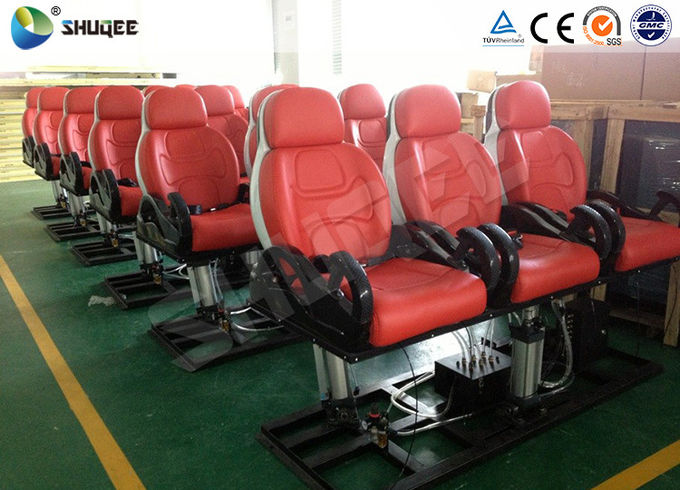 Red Color Luxury Seats 5D Movie Theater For Mobile Truck / Museum / Park 0