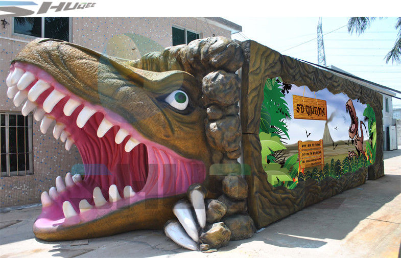 China 7.1 Audio system Mobile and  product promotion 5D cinema cabin with dinosaur box factory