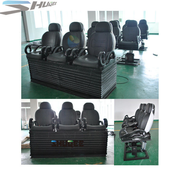 China Newest 3 DOF Pneumatic / Hydraulic Black Motion Theater Chair With Dustproof Plastic Cover factory