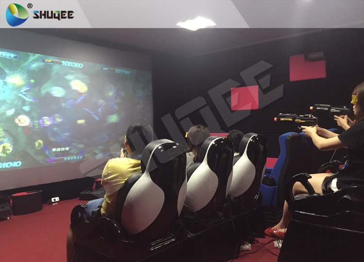 Exciting 7D Cinema System With 6 Chairs Simulating Special Effects And Playing Gun Game