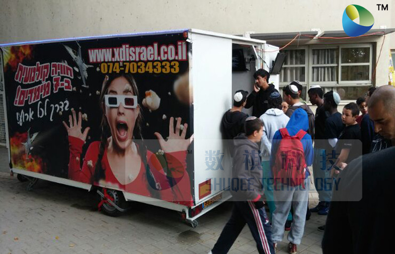 Truck Mobile 5D Movie Theater , 4 Wheels Set 6 Seats Cinema Movies Theater