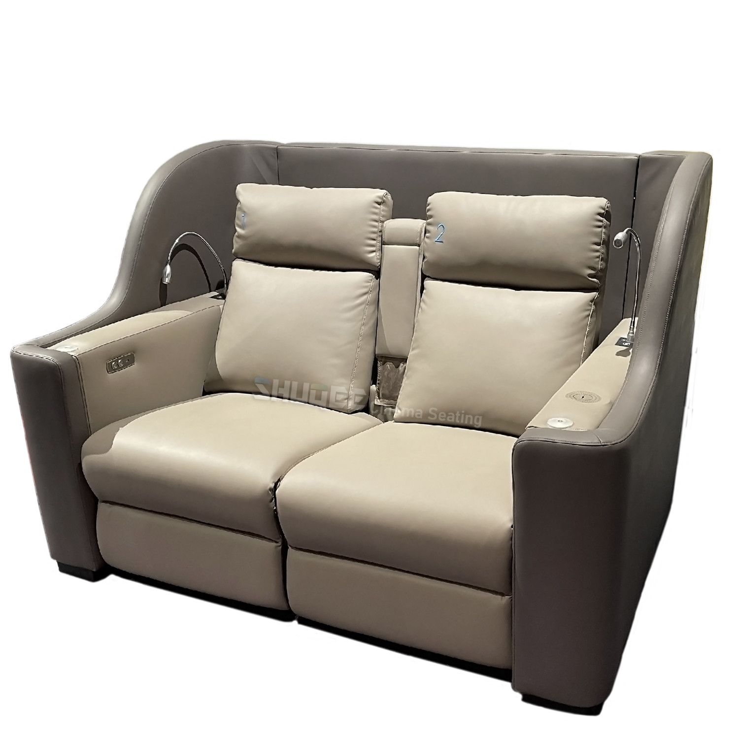 Modern Movie Theater Seats With Private Space And Electric Recliner Foot Pedal