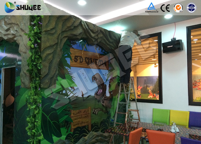Dinosaur Decoration Cabin Box 220V 5D Digital Theater System For Children Amusement