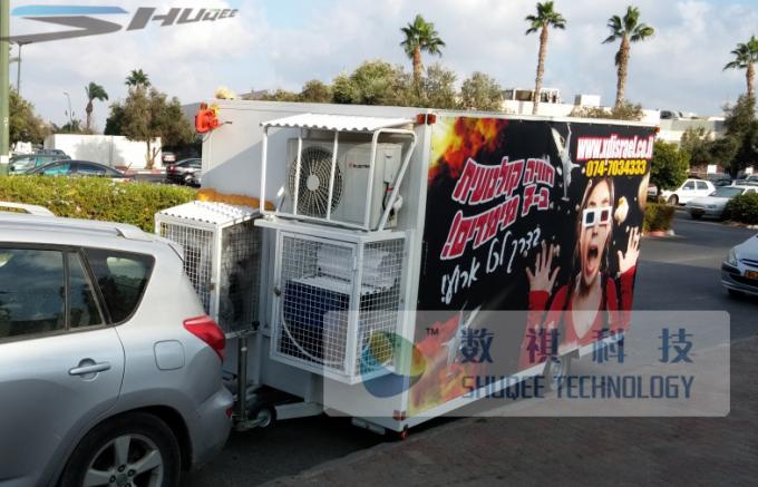 Popular Moving Mobile Truck 7D Cinema In Israel , 6 Seats Inside 1