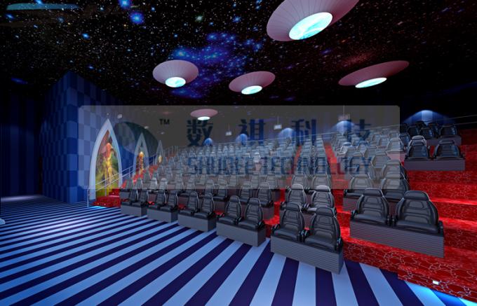 52 Seats 6D Cinema Equipment With 2 Person / Seat Red Motion Chairs For Technology Museum 0