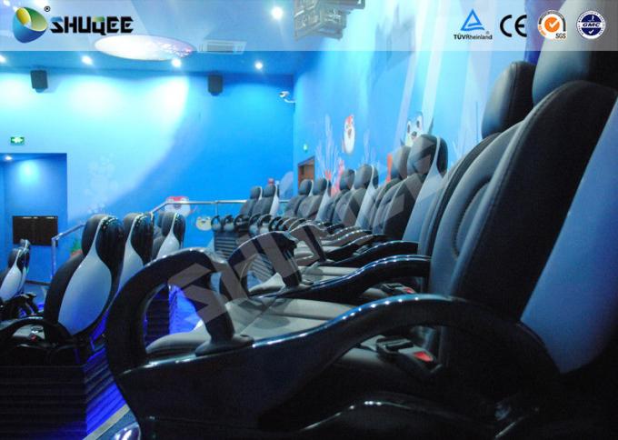 Amusement Park Animatiom 4D Movie Theater With Black Leather Pneumatic Seats 2