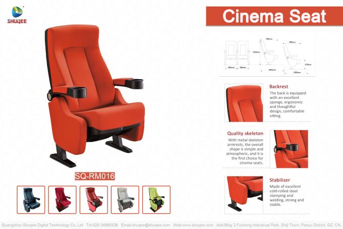 Cost-Effective Red Folded PU Leather Chair For 50-120 People 3D Cinema 1
