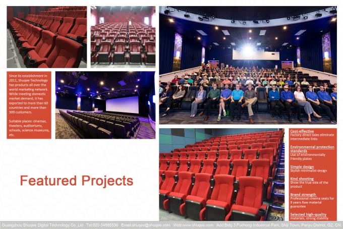Cost-Effective Red Folded PU Leather Chair For 50-120 People 3D Cinema 2