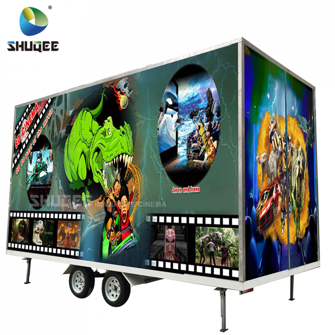 Flexible Mobile 5D Cinema With Trailer And 12 Red Motion Electric Seats 1