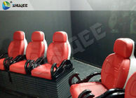 Outside Mobile 6D Movie Theater 3 / 4 Seat Per Set Motion Chairs With Red Color