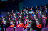 3.75KW 5D Movie Theater For Fun Ride Roller Coaster Simulator Commercial Amusement Park