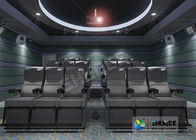 Black 4D Cinema System With Pu Leather 4D Seats Size 2300 * 700 * 1340