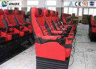 Red 4D Movie Theater Leather Motion Chair With Footrest And Cup Holder