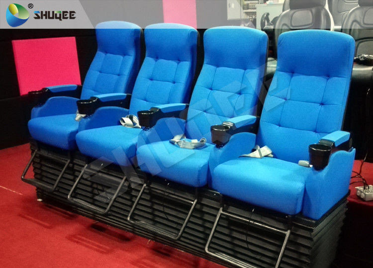 China Bright Blue Electronic / Hydraulicz 4D Movie Theater Chair 4D Cinema Simulator factory